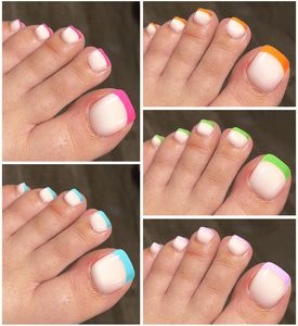 MyBeautyNails Venta al por Mayor en Stock Uñas Postizas Francesas Blancas y de Colores para Pies, Puntas de Uñas de Gel Suave, Uñas Postizas - Product Image 3