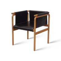 Chaise de salle à manger en chêne avec revêtement en similicuir, assise et dossier rembourrés, chaise d'appoint en bois pour café commercial