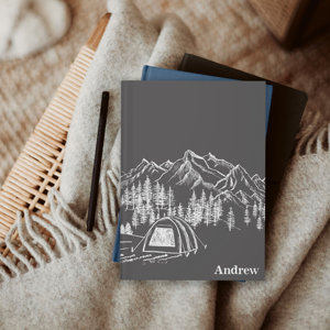 LABON <strong>Customized</strong> Personalized Name Mountain <strong>Hardback</strong> <strong>Notebook</strong> A5 Diary Paper Journal With Camping Tent Gift - Product Image 5