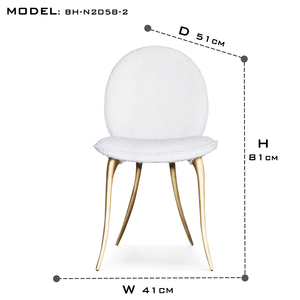 Silla de Comedor Nórdica Moderna de Latón Tapizada, Muebles para el Hogar, Restaurante, Escuela, Apartamento y Bar - Product Image 4