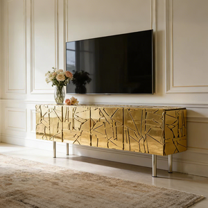 Buffet de luxe moderne en verre <span class=keywords><strong>miroir</strong></span>, meuble de rangement, console d'entrée, meuble de salon - Product Image 2