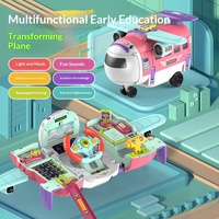 Jouet d'avion éducatif multifonctionnel pour enfants avec lumière, musique et modes de vol simulés