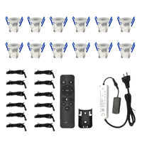 12x3W Mini CCT LED Downlight Ensemble complet Projecteurs LED à intensité variable avec câble de 5M pour véranda, porche ou terrasse