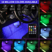 Luces Inteligentes para Auto con Control por Aplicación, Luz Interior LED con Sincronización Musical, 7 Modos de Escena y 16 Millones de Colores RGB, USB 5V para Debajo del Tablero