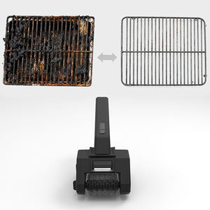 Hot Selling Electric Bbq <b>Grill</b> Brush Cordless Rechargeable Led <b>Light</b> Power Roller Outdoor Cleaning Tool With Double Wheel Brush - Product Image 1