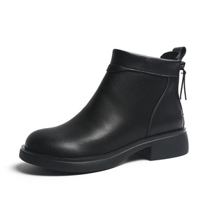 Bottes pour femmes à semelle épaisse, bottes basses britanniques, bottes de neige imperméables, bottes d'hiver d'extérieur, isolation en peluche, bottes <span class=keywords><strong>Chelsea</strong></span> courtes - Product Image 1