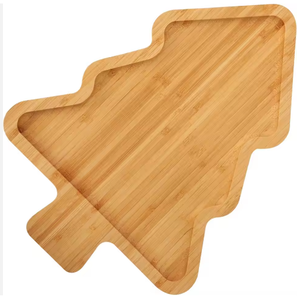 Plateau de service de Noël, plateau de service en bambou en forme de sapin de Noël, plateau de charcuterie, plateau de service, plateau à fromage - Product Image 1