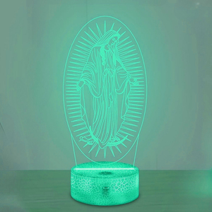 Vierge Marie 3D Illusion LED Veilleuse Design Moderne Style Tactile <span class=keywords><strong>pour</strong></span> Catholiques Cadeau Religieux <span class=keywords><strong>pour</strong></span> <span class=keywords><strong>Maman</strong></span> Femmes <span class=keywords><strong>Anniversaire</strong></span> Noël - Product Image 3