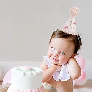 Chapeau de fête demi-anniversaire pour filles, style bohème, couronne de <span class=keywords><strong>1</strong></span>/2 anniversaire, chapeau de fête rose pour bébé fille, décoration de fête demi-anniversaire, tenue pour smash cake - Product Image 2