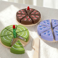 Nouveau Jouet de Simulation de Gâteau d'Anniversaire pour Enfants, Jeu de Puzzle Éducatif en Bois, Jouet de Jeu de Rôle de Découpe de Desserts pour Enfants