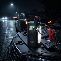 Démarreur de voiture portable 5000A à courant de crête, compresseur d'air 150 PSI, gonfleur de pneus sans fil 16V, booster de batterie d'urgence USB-C
