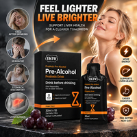 Liquide oral probiotique pré-alcoolique avec soutien énergétique et immunitaire