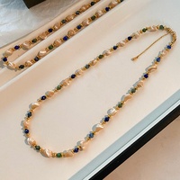 Collier en perles de coquillages naturels, design géométrique irrégulier vintage, bijoux de niche, vente en gros Zooying