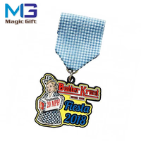 Médaille sportive personnalisée sur le thème des animaux de dessin animé, en alliage de zinc, émail souple, logo imprimé UV, gravure avec ruban souvenir