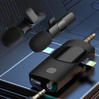 Microfono Lavalier Wireless K15 con 2 Trasmettitori e 1 Ricevitore, Compatibile USB-C, Lightning e Jack da 3,5mm per Vlog e Streaming Live