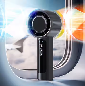 Pequeño ventilador de mano con luz LED Logística exprés Producto de batería incorporada El mejor agente de carga - Product Image 3