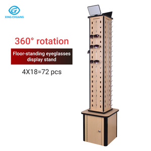 Trong kho tùy chỉnh sàn gỗ kính hiển thị <span class=keywords><strong>Tabletop</strong></span> kính mắt kính quang học Kính mát hiển thị đứng hiển thị giá lưu trữ chủ - Product Image 2