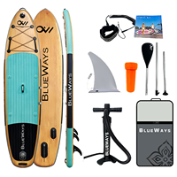 Planche de paddle gonflable à grain de bois, directement de l'usine, SUP polyvalente avec accessoires complets, certifiée CE