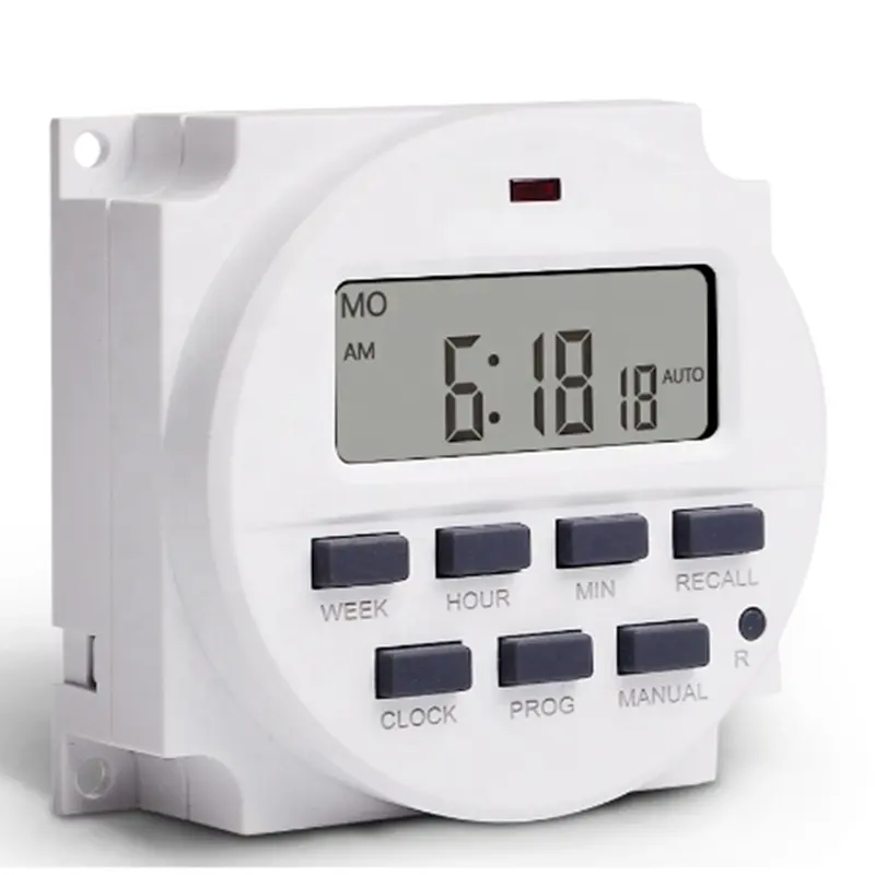 LCD 1.6 Inch Digital 220V 230V AC 7 Days Programmable Timer Switch With Listed Relay Inside And Countdown Time Function