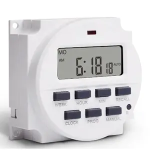 Temporizador Digital LCD de 1,6 pulgadas, 220V, 230V, CA, 7 días, programable, interruptor con relé incluido, función de tiempo interior y cuenta atrás