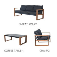 Mobilier d'extérieur moderne et simple pour cour Love Seat Ensemble de conversation de jardin avec canapé-salon et patio