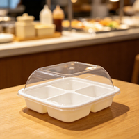 Boîte en blister PET de qualité alimentaire blanche, personnalisable pour le fromage, le gâteau, les pâtisseries, les mooncakes, les sandwichs, emballage en portions pour l'usine
