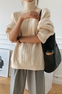 Maglioncino in lana Cashmere, nuovo arrivo, maglioni in maglia retrò lavorato a maglia taglie forti, maglione da donna - Product Image 3