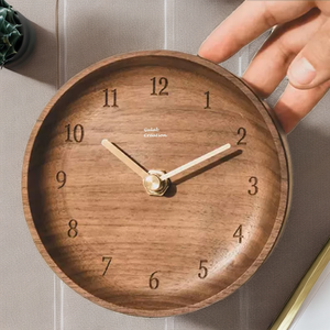 Laser-Craved Numbers Quartz Movement Needle Display Wood <b>Clock</b> Hands Modern Simple Style <b>Desk</b> <b>Clock</b> - Product Image 2