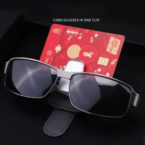 עור משקפיים קולב רכב משקפיים מחזיק אוניברסלי רכב Visor משקפי שמש בעל קליפ כרטיס כרטיס קליפ משקפיים הר