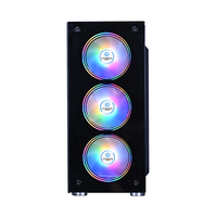 Casing PC Komputer Kustom OEM Pabrik 2025, Casing Gaming ATX, Kabinet Kaca Akrilik dengan Kipas RGB untuk Desktop, USB3.0