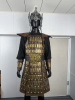 Armure complète de général chinois antique portable, casque sculpté, guerrier des Trois Royaumes en PVC pour cosplay et accessoire de présentation