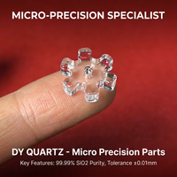 Plaque de quartz de précision DY QUARTZ, formée sur mesure par CNC |   Pièces en silice fondue micro-usinées |   Qualité semi-conductrice de haute pureté