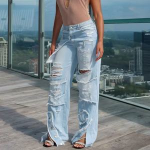 Vaqueros de moda para mujer, pantalones de mezclilla de estilo urbano para entrenamiento con bolsillos, vaqueros cargo casuales lavados y holgados para mujer - Product Image 1