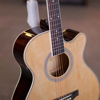 Guitare acoustique en gros, guitare acoustique de 40 pouces, 6 cordes, guitare chinoise, guitare acoustique personnalisée, bois massif