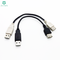 Cable de carga de datos personalizado 20cm 30cm USB 2,0 tipo a macho hembra cable de extensión USB cable de extensión de macho a hembra de 20cm y 30cm