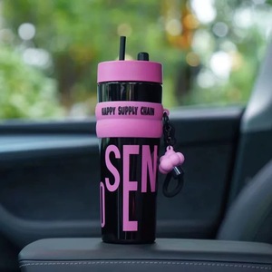 Bouteille d'<span class=keywords><strong>eau</strong></span> en plastique sans Bpa 900ml chaud froid PC tasse à boire bouteille de paille pour l'école <span class=keywords><strong>bureau</strong></span> sport - Product Image 4