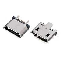 Conector Micro USB Tipo B Hembra Vertical de 5 Pines, Conector USB para Carga y Transferencia de Datos