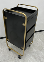 Wallybeauty Meuble de Salon de Coiffure Durable avec 3 Tiroirs Chariot de Salon