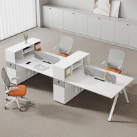 Bureau d'ordinateur automatique moderne en bois avec chaise, poste de travail combiné pour le bureau et la maison