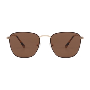 Gafas de Sol Rectangulares de Montura Completa, Marco Dorado, Lentes Verdes, Protección UV400, Estilo Retro Unisex - Product Image 6