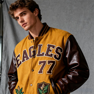 Op maat gemaakte OEM leren hoes met geborduurd logo, streetwear leren jack, plus size, vintage <span class=keywords><strong>baseball</strong></span> varsity jack voor heren - Product Image 2