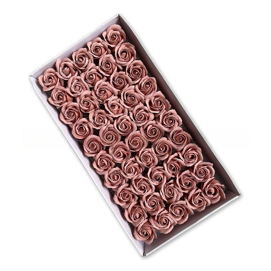 กุหลาบสีน้ำตาลแดง 50 ดอก/กล่อง