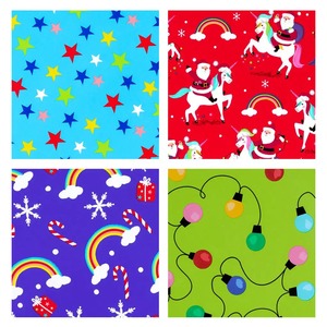 Custom Eco-Friendly Christmas Theme Art <b>Paper</b> <b>Roll</b> 100GSM Coated Recyclable Gift <b>Wrap</b> Double Side Wood Pulp Digital Printing - Product Image 2