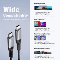 Cables USB-C a Tipo-C de 240W 5A, 1m 2m 3m, Cable USB Tipo C de 240 Vatios con Carga Rápida