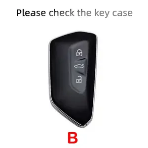 Étui pour clé de voiture en cuir pour Volkswagen VW Golf 8 MK8 ID.3 ID.4 pour Skoda Octavia A8 Seat <span class=keywords><strong>Cupra</strong></span> Formentor Leon MK4 <span class=keywords><strong>Tarraco</strong></span> 2020 <span class=keywords><strong>2021</strong></span> - Product Image 3
