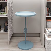 Table à thé de luxe légère en métal bleu élégance Simple moderne haut de gamme salon créatif petite table basse