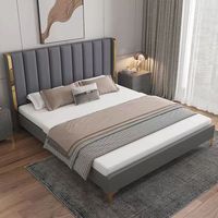 Lit double et simple multifonctionnel en pin massif, style moderne et minimaliste, 1,2 m et tailles BM, lit rembourré doux pour appartements locatifs