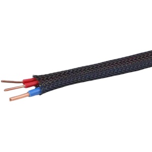 Gaine tressée 10 mm en nylon noir ignifuge pour câble électrique, amortissement des vibrations - Product Image 1