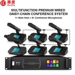 ระบบประชุมดิจิทัลแบบมีสาย HuiDu QH-8809 ระดับมืออาชีพ ควบคุมผ่านแอป WiFi สำหรับการติดตามกล้อง ไมโครโฟนแบบท่อสี่เหลี่ยม 250 - Product Image 1
