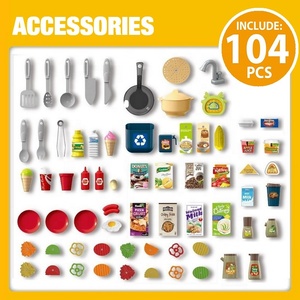 Ensemble de <span class=keywords><strong>cuisine</strong></span> pour enfants KSF, jeu de rôle, boîte en plastique, 104 pièces, robinet à eau vapeur simulé, fonctions éducatives et d'apprentissage - Product Image 6